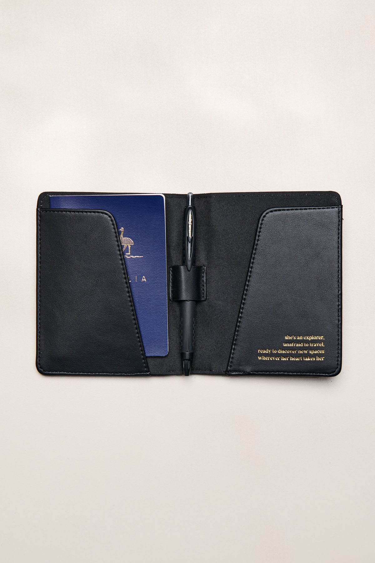 Black Heiych passport wallet with card slots